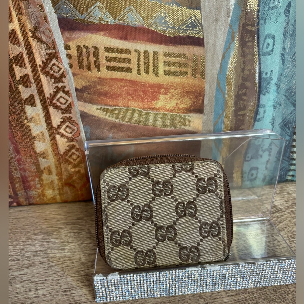 Gucci monogram coin pouch